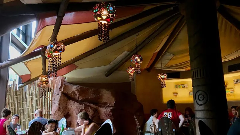 Seating offered inside of Sanaa looks out onto the savannah at Kadani Village