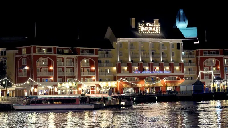 Boardwalk resort at night Walt Disney World