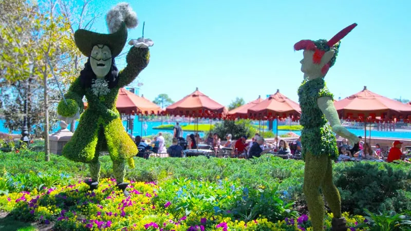 Hook and Peter Pan Topiaries