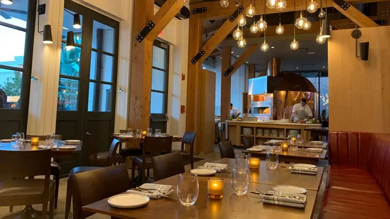 Seating inside of Wolfgang Puck Bar and Grill