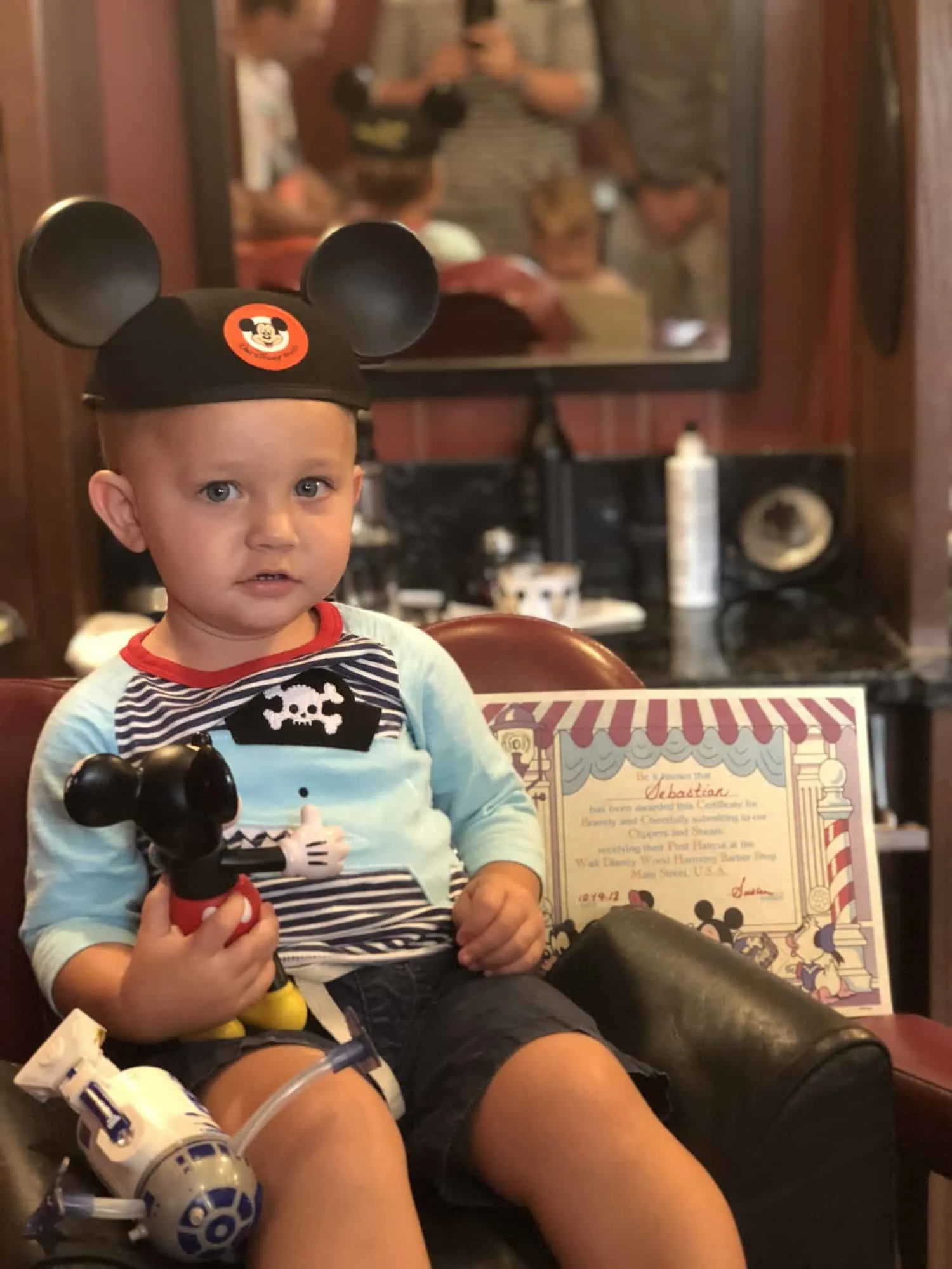 First Hair Cut at Magic Kingdom's Harmony Barber Shop 3