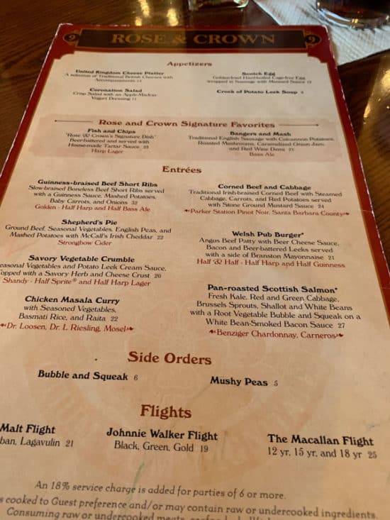 Rose and Crown Review • WDW Vacation Tips